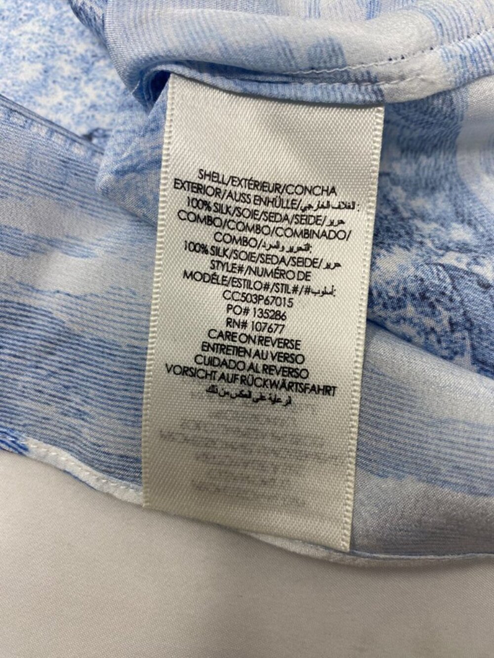 Alice + Olivia Willa Chateau Blue Silk Blouse Medium - Picture 10 of 11